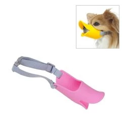 Nouveau 🧨 Wewoo Muselières chien rose pour de compagnie, Taille: M Mignon Canard Mouth Shape Silicone Museau ⌛