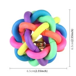 Coupon 🛒 Wewoo Jouet pour Animaux d'animal familier coloré de boule de Bell de style de tissage d'amusement, taille: S 6.5 * 6.5 * 6.5cm 😍 -Bon plan Animalerie Soldes 3615611103162 4