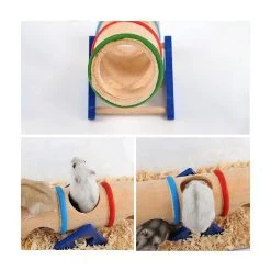 Nouveau 😀 Wewoo Jouet pour Animaux Animal de compagnie Supplies Conception poreuse en bois Hamster arc-en-ciel renversé baril jouets Pet 😀 -Bon plan Animalerie Soldes 3615611221989 5