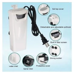 Vente flash ✔️ Filtre d'Aquarium Purificateur d'eau silencieux de réservoir peu profonde de style de cascade de 3W, prise américaine 🧨 -Bon plan Animalerie Soldes 3615611279690 7