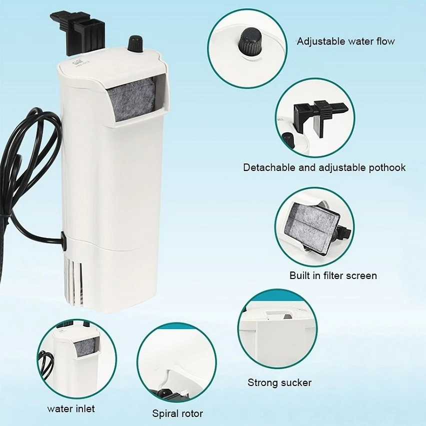 Offres 🥰 Filtre d'Aquarium 3W Waterfall style débit d'eau réglable eau peu profonde Aquarium Fish Tank purificateur silencieux, US Plug 🎉 9 Offres 🥰 Filtre d'Aquarium 3W Waterfall style débit d'eau réglable eau peu profonde Aquarium Fish Tank purificateur silencieux, US Plug 🎉 – Image 7