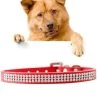 Promo 🛒 Wewoo Collier Chien & Chat rouge pour animaux de compagnie, Taille: M, 2 * 42cm PU diamant clouté Pet Collar produits 🔥 -Bon plan Animalerie Soldes 3615611645259 1 1