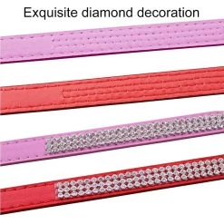Promo 🛒 Wewoo Collier Chien & Chat rouge pour animaux de compagnie, Taille: M, 2 * 42cm PU diamant clouté Pet Collar produits 🔥 -Bon plan Animalerie Soldes 3615611645259 3 1