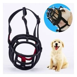 De gros 🔔 Wewoo Muselières chien noir Le museau de empêchent mordiller à mâcher et aboyer permet boire haleter, taille: 8.2 * 7.6 * 10.4cm 💯