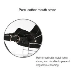 Meilleur prix 👏 Wewoo Muselières chien Cage en acier style panier fil museau protection couvrir avec bracelet en cuir, taille: L ⭐ -Bon plan Animalerie Soldes 3615611794162 5 1