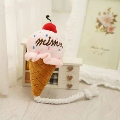 Top 10 🛒 Wewoo Jouet pour 2 PCS chien peluche Squeak chat à mâcher crème glacée jouer des jouets rose 😀 -Bon plan Animalerie Soldes 3615613562677 5