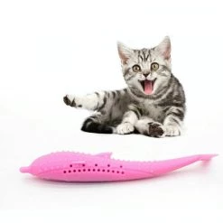 Coupon ⭐ Wewoo Jouet pour de dauphin de silicone de nettoyage de dents de chat Catnip rose 😍