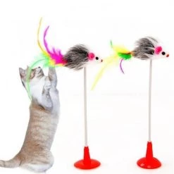 Budget 🎉 Wewoo Jouet pour 2 pcs chat frange verticale souris ventouse drôle bâton 😉