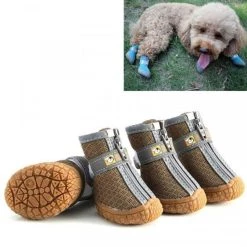 De gros 😍 Wewoo 4 pièces / ensemble chaussures de chien respirantes antidérapantes et résistantes à l'usure fournitures pour animaux de compagnie, taille: 4.3x4.8 cm 😉