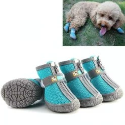 Top 10 🛒 Wewoo 4 pièces / ensemble chaussures de chien respirantes antidérapantes et résistantes à l'usure fournitures pour animaux de compagnie, taille: 3,8x4,3 cm 😀