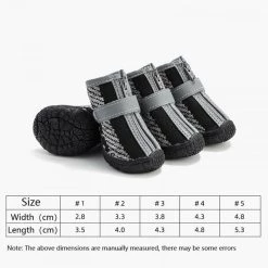 Top 10 🛒 Wewoo 4 pièces / ensemble chaussures de chien respirantes antidérapantes et résistantes à l'usure fournitures pour animaux de compagnie, taille: 3,8x4,3 cm 😀 -Bon plan Animalerie Soldes 3615615219746 7 4