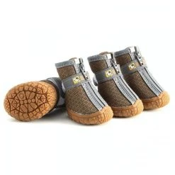 Remise 😍 Wewoo 4 pièces / ensemble chaussures de chien respirantes antidérapantes et résistantes à l'usure fournitures pour animaux de compagnie, taille: 3,8x4,3 cm ⭐ -Bon plan Animalerie Soldes 3615615219753 3