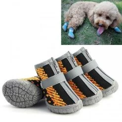Budget ✔️ Wewoo 4 pièces / ensemble chaussures de chien respirantes antidérapantes et résistantes à l'usure fournitures pour animaux de compagnie, taille: 4.3x4.8 cm 🎁