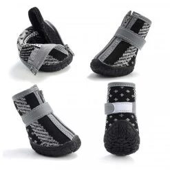 Sortie 🤩 Wewoo 4 pièces / ensemble chaussures de chien respirantes antidérapantes et résistantes à l'usure fournitures pour animaux de compagnie, taille: 4,8x5,3 cm 🔔 -Bon plan Animalerie Soldes 3615615219784 2 2