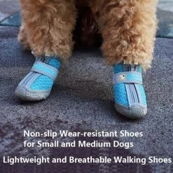 Bon marché ⌛ Wewoo 4 pièces / ensemble chaussures de chien respirantes antidérapantes et résistantes à l'usure fournitures pour animaux de compagnie, taille: 3.3x4cm (n 🎉 -Bon plan Animalerie Soldes 3615615219852 4 1