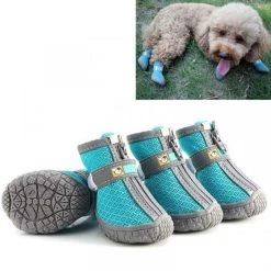 Sortie 🤩 Wewoo 4 pièces / ensemble chaussures de chien respirantes antidérapantes et résistantes à l'usure fournitures pour animaux de compagnie, taille: 4,8x5,3 cm 🔔