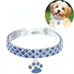 Top 10 ⭐ Wewoo 2 PCS Pet Collier Diamant Élastique Chat Et Chien Collier Bijoux, Taille: M (Bleu Blanc) ✨