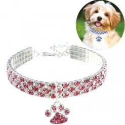 Offres 😉 Wewoo 2 PCS Pet Collier Diamant Élastique Chat Et Chien Collier Bijoux, Taille: L (Rose Blanc) 🌟