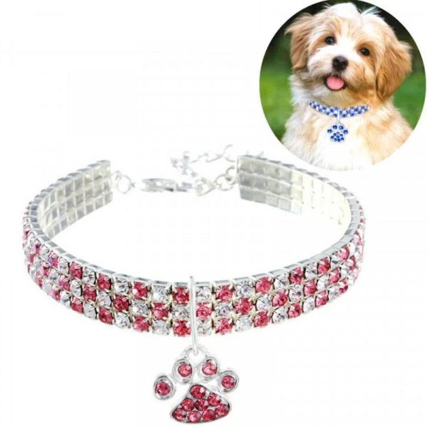 Offres 😉 Wewoo 2 PCS Pet Collier Diamant Élastique Chat Et Chien Collier Bijoux, Taille: L (Rose Blanc) 🌟 3 Offres 😉 Wewoo 2 PCS Pet Collier Diamant Élastique Chat Et Chien Collier Bijoux, Taille: L (Rose Blanc) 🌟