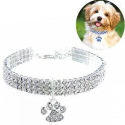 Budget 💯 Wewoo 2 PCS Pet Collier Diamant Élastique Chat Et Chien Collier Bijoux, Taille: L (Blanc) 💯