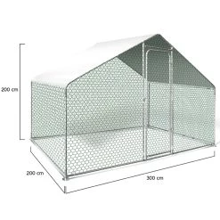 Top 10 ⭐ IDMARKET Enclos poulailler 6 m² parc grillagé 3x2 M acier galvanisé 🤩 -Bon plan Animalerie Soldes 3662897007851 7