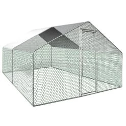 Promo 🔥 IDMARKET Enclos poulailler 12 m² parc grillagé 4x3 M acier galvanisé 🤩