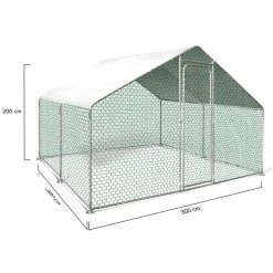 Nouveau 🔔 IDMARKET Enclos poulailler 18 m² parc grillagé 6x3 M acier galvanisé 🤩 -Bon plan Animalerie Soldes 3662897010684 6 4