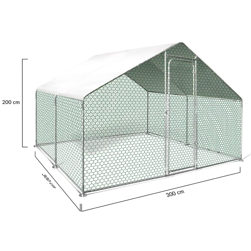 Promo 😍 IDMARKET Enclos poulailler 16 m² parc grillagé 4x4 M acier galvanisé 🎉 8 Promo 😍 IDMARKET Enclos poulailler 16 m² parc grillagé 4x4 M acier galvanisé 🎉 – Image 6