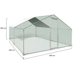 Promo 😍 IDMARKET Enclos poulailler 16 m² parc grillagé 4x4 M acier galvanisé 🎉 15 Promo 😍 IDMARKET Enclos poulailler 16 m² parc grillagé 4x4 M acier galvanisé 🎉 -Bon plan Animalerie Soldes 3662897020454 7