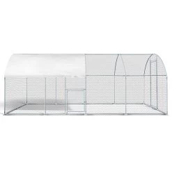 Nouveau ⌛ IDMARKET Enclos poulailler dôme 15 m² parc grillagé 3x5 M avec porte latérale ❤️ -Bon plan Animalerie Soldes 3662897026364 3