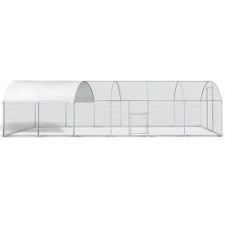 Coupon 😀 IDMARKET Enclos poulailler dôme 22,5 m² parc grillagé 3x7,5 M avec porte latérale 🌟 -Bon plan Animalerie Soldes 3662897031382 3