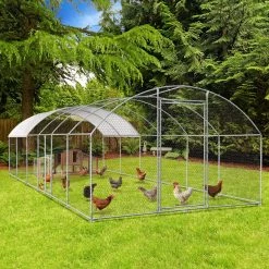 Coupon 😀 IDMARKET Enclos poulailler dôme 22,5 m² parc grillagé 3x7,5 M avec porte latérale 🌟 -Bon plan Animalerie Soldes 3662897031382 5