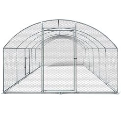 Coupon 😀 IDMARKET Enclos poulailler dôme 22,5 m² parc grillagé 3x7,5 M avec porte latérale 🌟 -Bon plan Animalerie Soldes 3662897031382 6