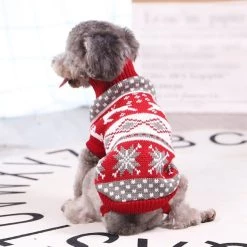 Meilleur prix 😀 Totalcadeau Pull de Noël pour animal de compagnie chien et chat rennes rouge et gris 🔥 -Bon plan Animalerie Soldes 3664996338911 3