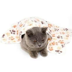 Acheter 🎁 Totalcadeau Couverture pour chien et chat motif pattes blanc 😍