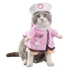 Nouveau 👍 Totalcadeau Costume Infirmière pour Chat déguisement avec bandeau 🎁