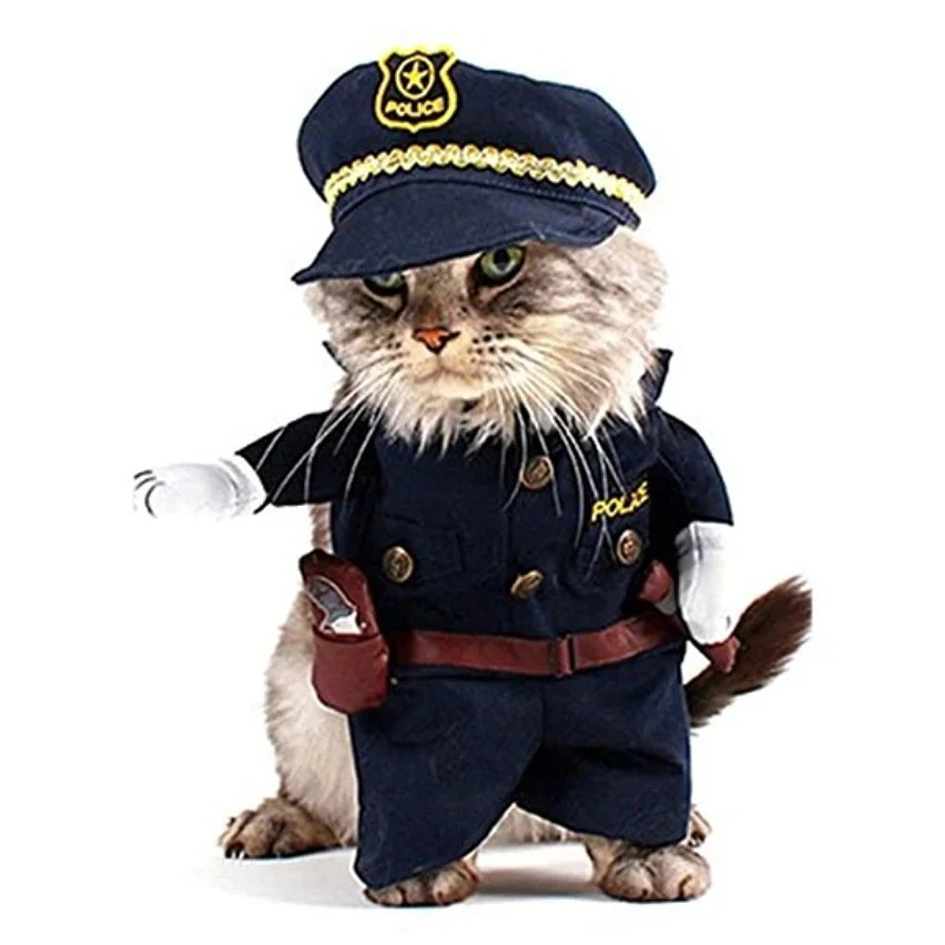 Meilleure vente 🎉 Totalcadeau Costume pour chat et petit chien agent de police deguisement vetement 🤩 3 Meilleure vente 🎉 Totalcadeau Costume pour chat et petit chien agent de police deguisement vetement 🤩