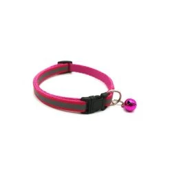 Sortie ❤️ Passionimaux59 Collier Nylon réfléchissant pour Chat petit Chien avec Grelot - Rose Foncé 🔥
