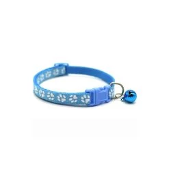 Sortie 👏 Passionimaux59 Collier Nylon pattes de chien pour Chien Chat Chiot Chaton Réglable avec Grelot - Bleu Clair 🤩
