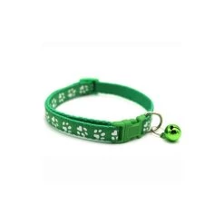 Meilleure vente 🌟 Passionimaux59 Collier Nylon pattes de chien pour Chien Chat Chiot Chaton Réglable avec Grelot - Vert Foncé 😀
