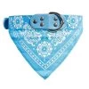 Offres 😀 Passionimaux59 Collier Cuir PU avec Bandana pour Chien ou Chat - Bleu Clair - M 🔥