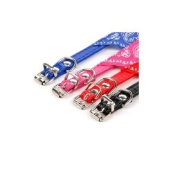 Sortie 🎁 Passionimaux59 Collier Cuir PU avec Bandana pour Chien ou Chat - Bleu Foncé - L ⭐ -Bon plan Animalerie Soldes 3701491703254 4 4