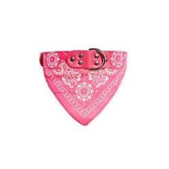 Acheter ✨ Passionimaux59 Collier Cuir PU avec Bandana pour Chien ou Chat - Rose Foncé - XS 🔥