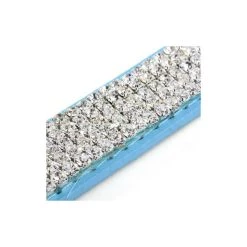 Offres 🌟 Passionimaux59 Collier Cuir Strass Diamant Chien Chat 👗 Dressage Réglable Ajustable - Bleu/ bleu foncé - L 🎉