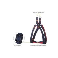 Top 10 🔥 Passionimaux59 Lot de 3 Pièces Harnais Laisse Collier 👖 Jeans Chien Chat Chiot Promenade - Bleu/ bleu foncé - XL 🛒 -Bon plan Animalerie Soldes 3701491704473 5