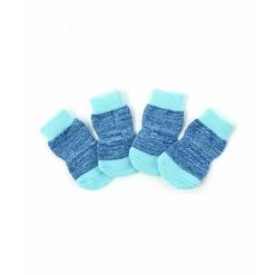 Budget ⭐ Passionimaux59 Lot de 4 Chaussettes Anti Glisse Pour Chien Chiot Chat Confortable Antidérapante - Chiné Bleu - XL 🎉