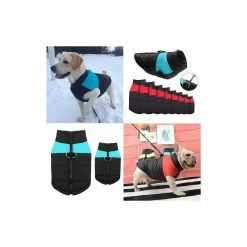 Offres 😀 Passionimaux59 Manteau Doudoune Matelassé Imperméable Pour Chien Chat Hiver - Bleu/ bleu foncé - 6XL 🤩 -Bon plan Animalerie Soldes 3701491706255 7 8