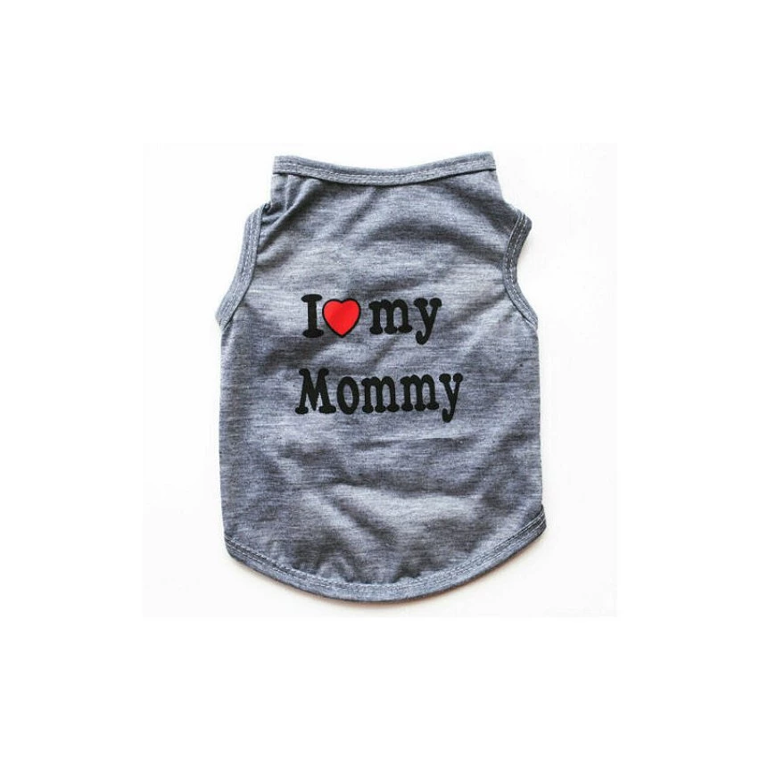 Nouveau 🛒 Passionimaux59 Vêtement T-shirt Coton été I Love my Mommy Pour Chien Chiot Chat 7 Couleurs - Gris - XS 🛒 4 Nouveau 🛒 Passionimaux59 Vêtement T-shirt Coton été I Love my Mommy Pour Chien Chiot Chat 7 Couleurs - Gris - XS 🛒 – Image 2