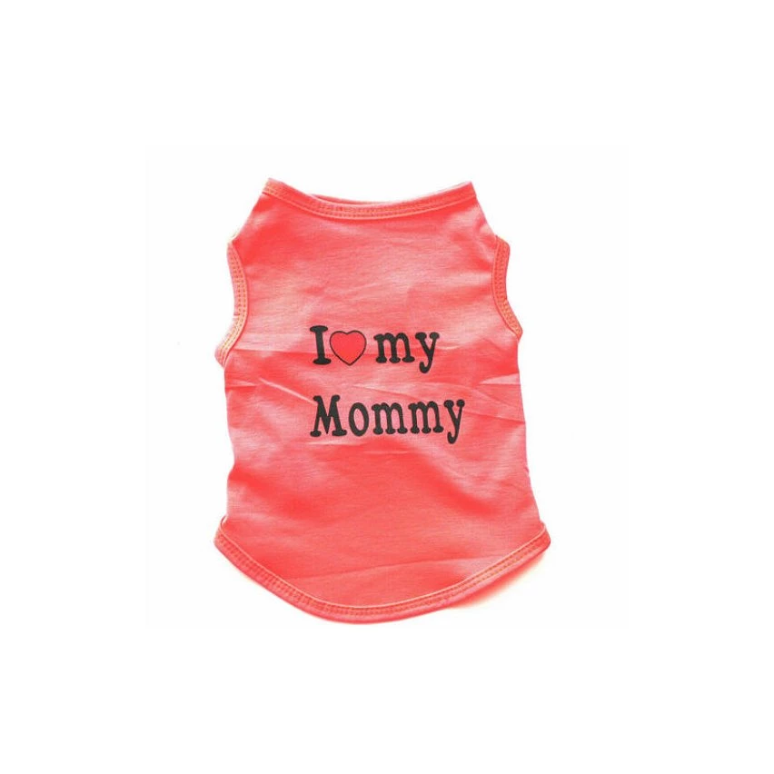 Vente flash ❤️ Passionimaux59 Vêtement T-shirt Coton été I Love my Mommy Pour Chien Chiot Chat 7 Couleurs - Orange - S 😍 4 Vente flash ❤️ Passionimaux59 Vêtement T-shirt Coton été I Love my Mommy Pour Chien Chiot Chat 7 Couleurs - Orange - S 😍 – Image 2