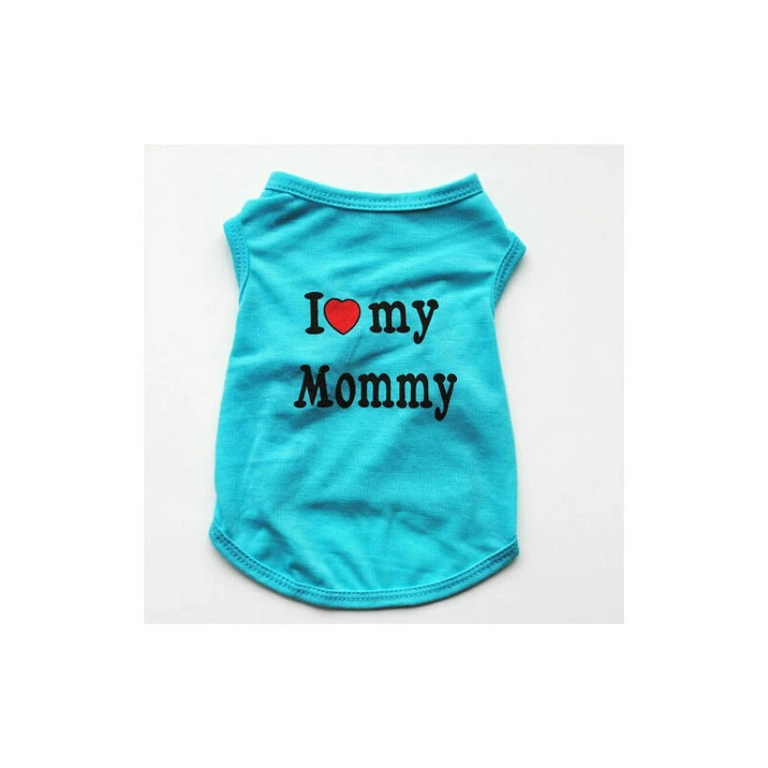 Meilleure affaire ✔️ Passionimaux59 Vêtement T-shirt Coton été I Love my Mommy Pour Chien Chiot Chat 7 Couleurs - Bleu Turquoise - L ✨ 4 Meilleure affaire ✔️ Passionimaux59 Vêtement T-shirt Coton été I Love my Mommy Pour Chien Chiot Chat 7 Couleurs - Bleu Turquoise - L ✨ – Image 2
